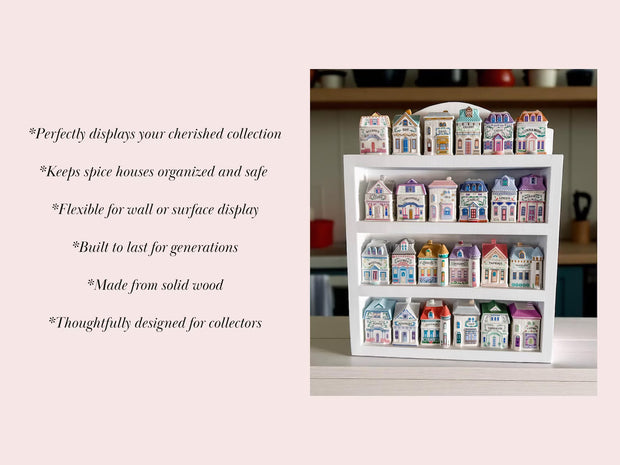 Lenox Spice Rack Shelf | White Handmade Solid Wood Lenox Spice Rack Shelf | for Lenox Village Spice Collectors.