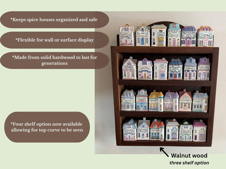 Lenox Spice Rack Shelf | Handmade Solid hardwood Lenox Spice Rack Shelf | for Lenox Village Spice Collectors