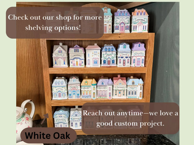 Lenox Spice Rack Shelf | Handmade Solid hardwood Lenox Spice Rack Shelf | for Lenox Village Spice Collectors