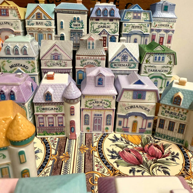 Lenox Spice Village Jars: 1989 Cottage Collection Rare Vintage Gift collectible