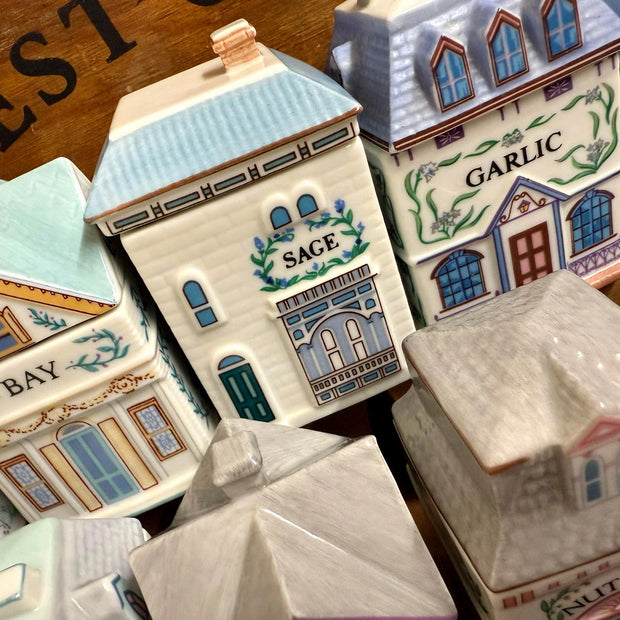Lenox Spice Village Jars: 1989 Cottage Collection Rare Vintage Gift collectible
