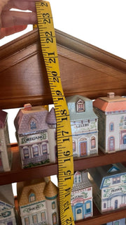 Vintage 1989 LENOX 24pc Spice Village Set Porcelain Houses/Wooden Rack RETIRED.