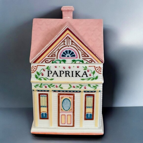 Vintage Lenox Spice Village Paprika Spice Jar Fine Porcelain 1989